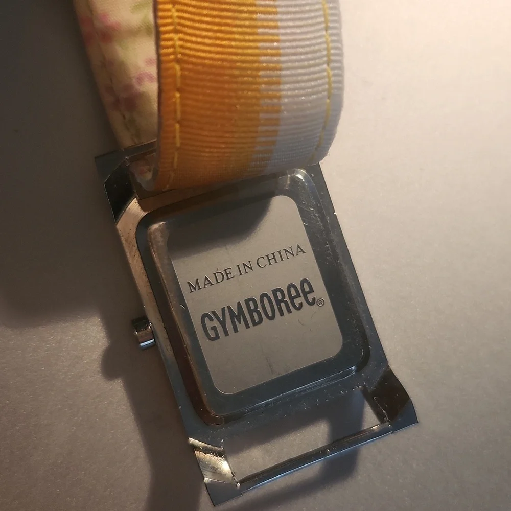 Gymboree Silver Watch with Orange and Off White Fabric Strap